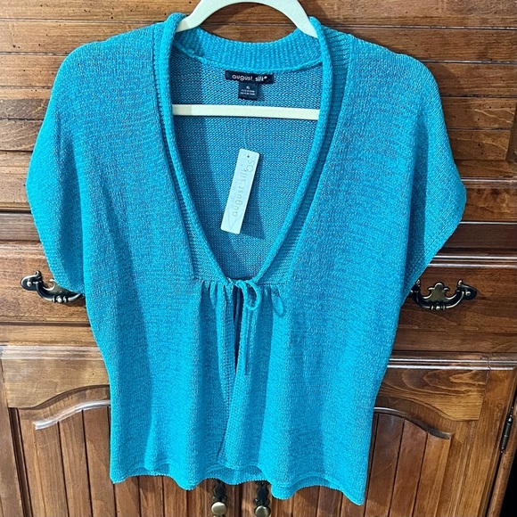 august silk Sweaters - August Silk women’s size XL teal blue sweater/shrug NWT